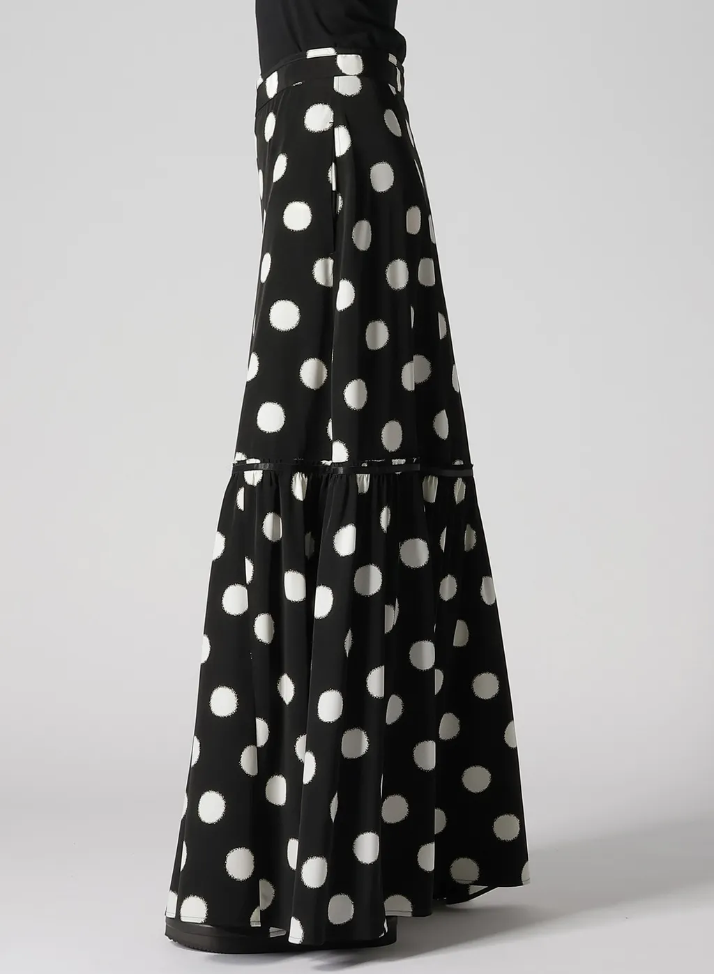 Small Polka Dot Crape De Chine Teared Skirt