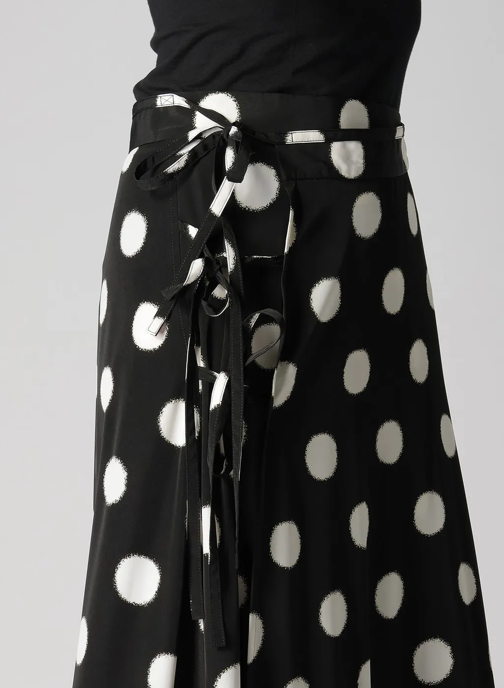 Small Polka Dot Crape De Chine Teared Skirt