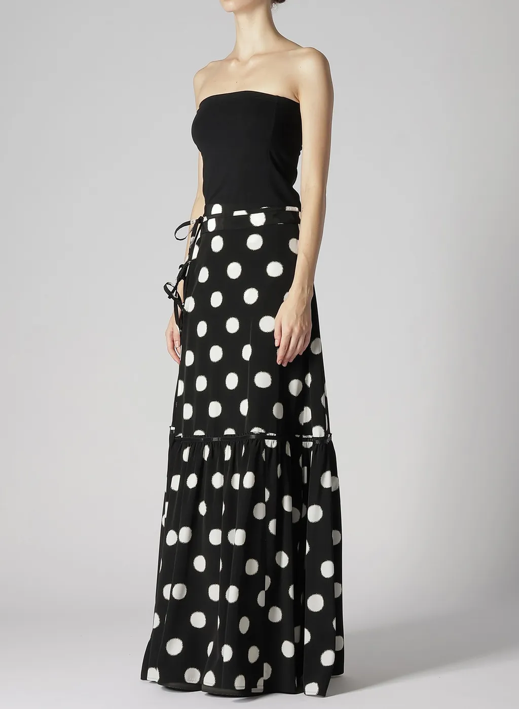Small Polka Dot Crape De Chine Teared Skirt