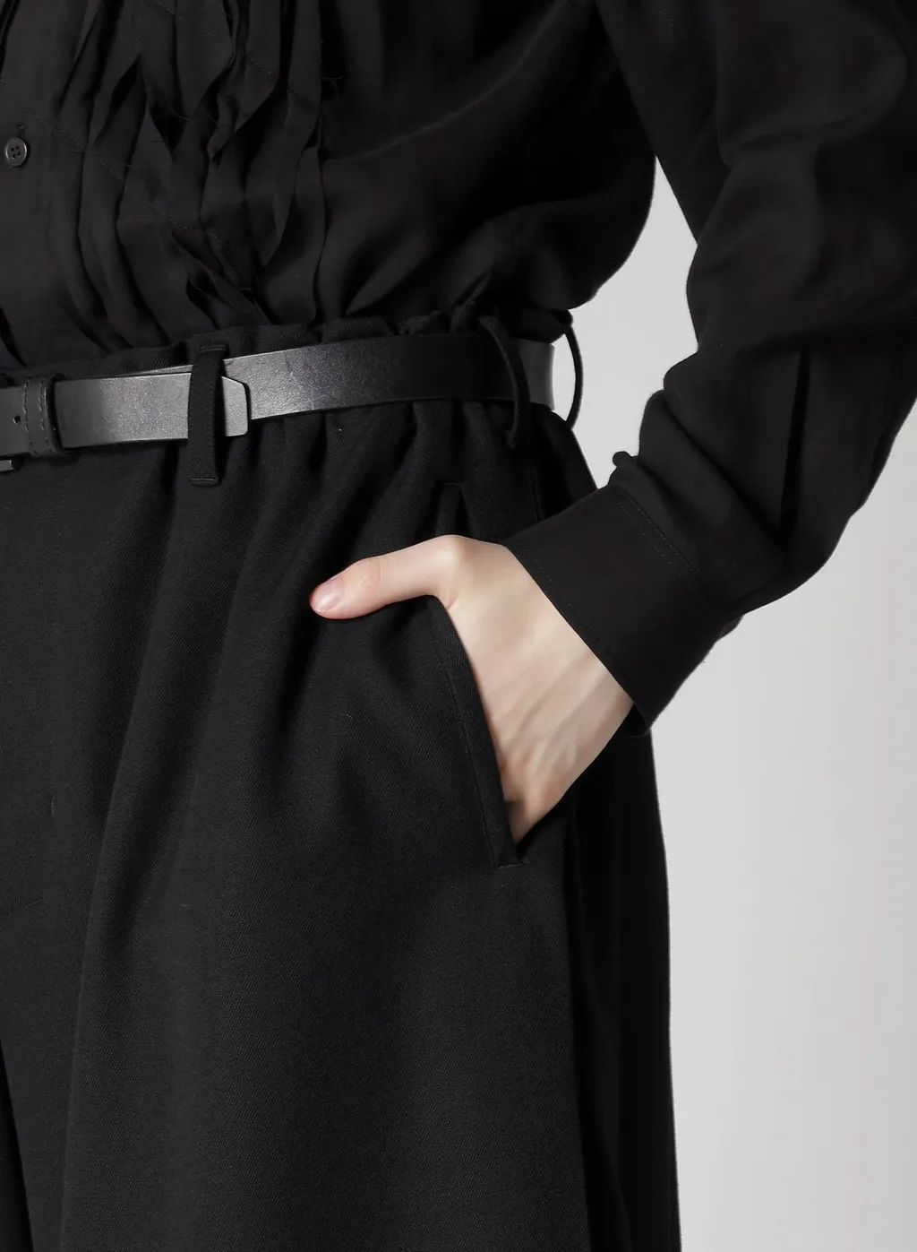 Army Gabardine Pleats Half Pants