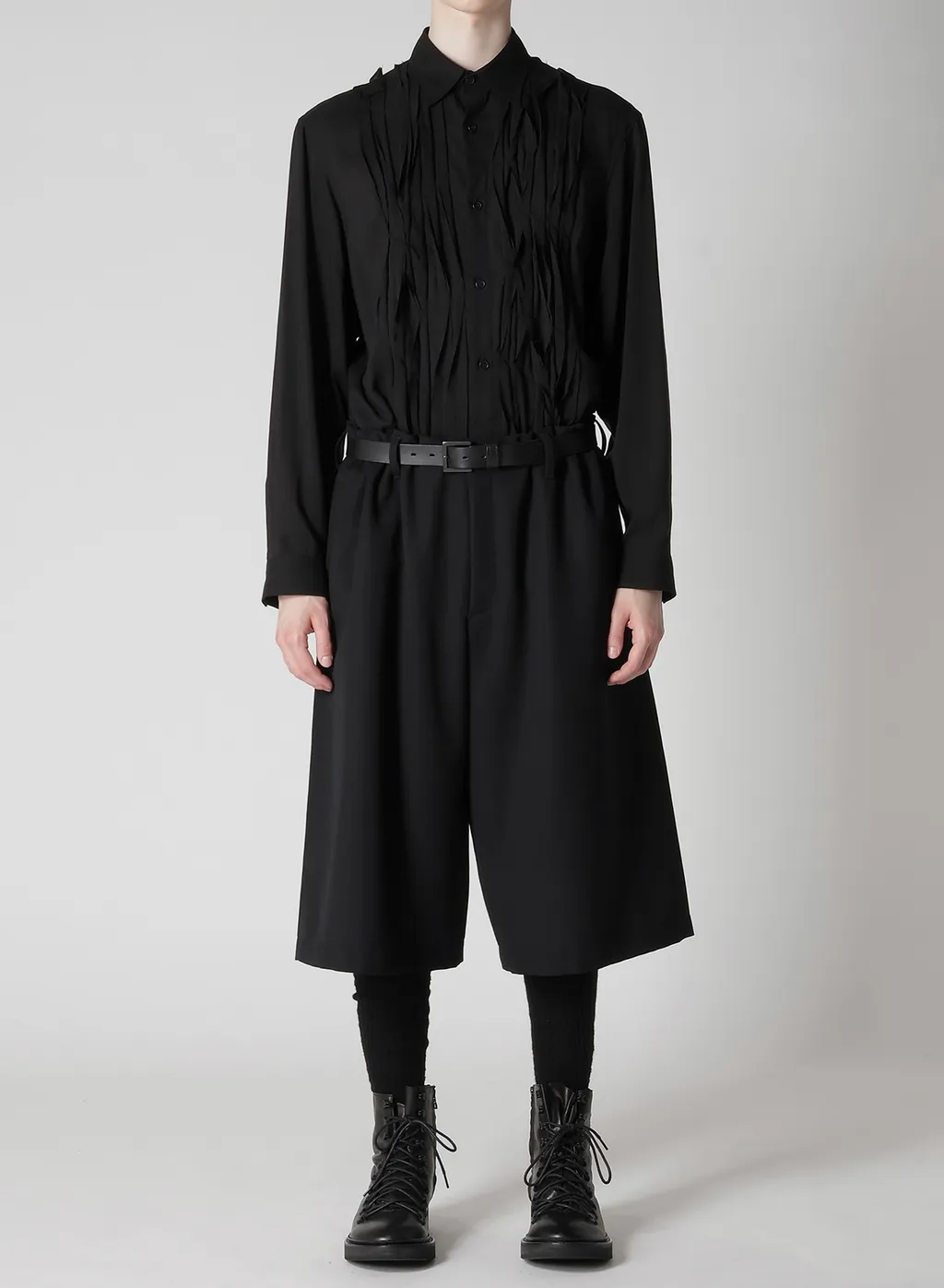 Army Gabardine Pleats Half Pants