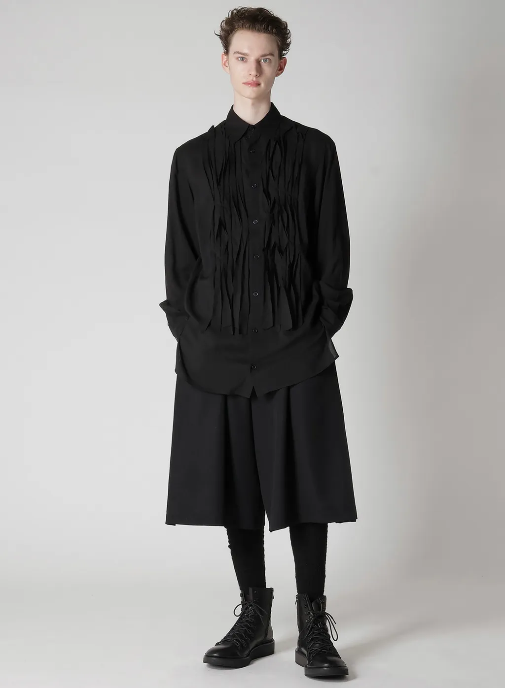 Army Gabardine Pleats Half Pants