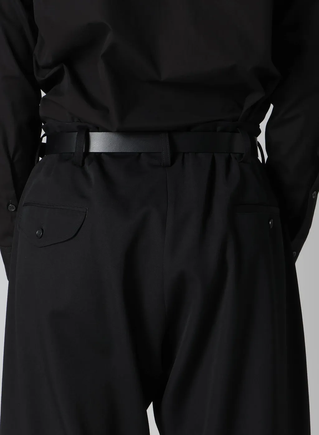 Wool Gabardine Hem Tab Gabardine Pants