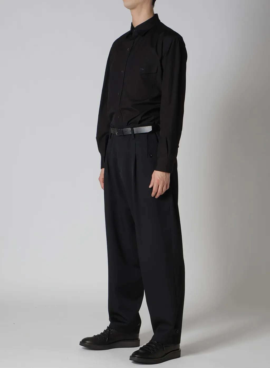 Wool Gabardine Hem Tab Gabardine Pants