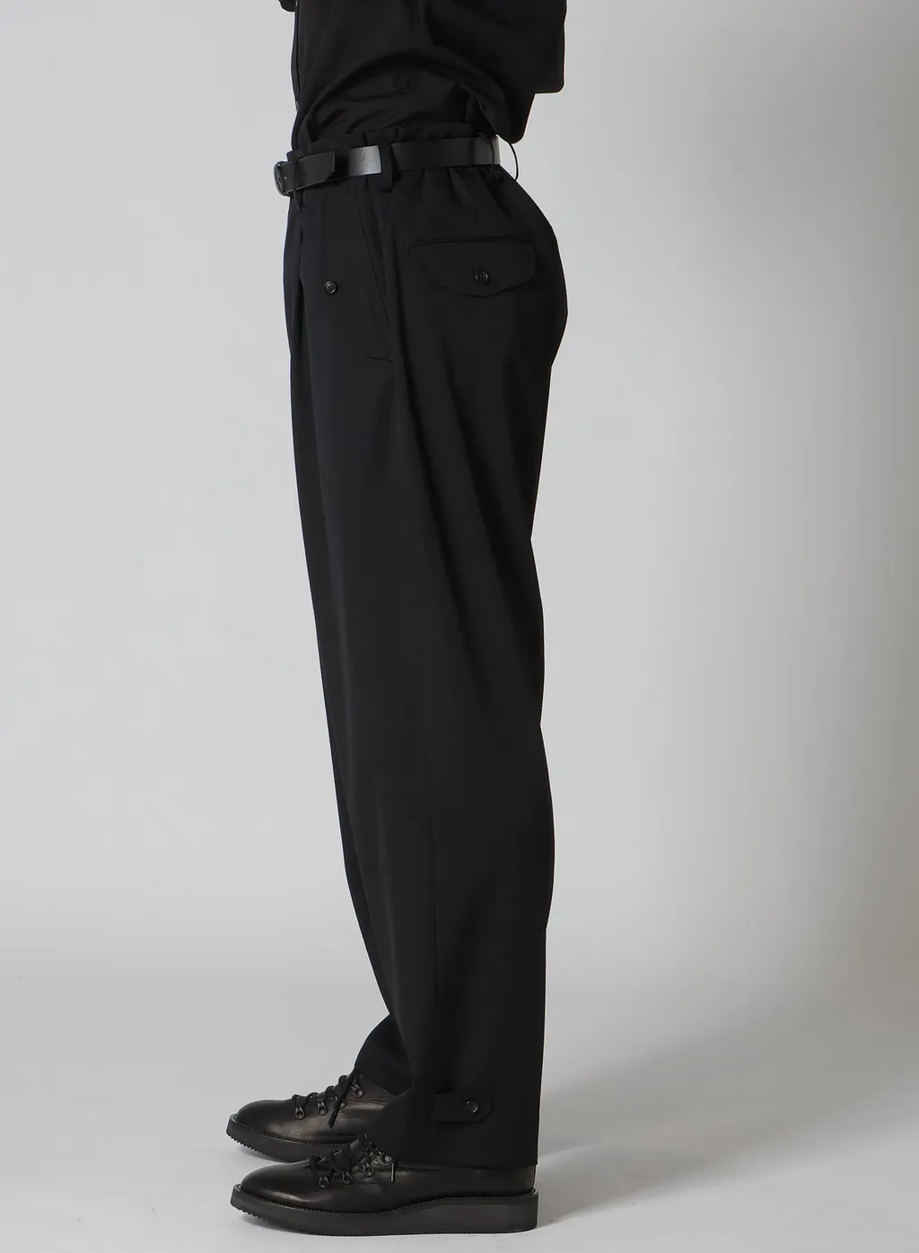 Wool Gabardine Hem Tab Gabardine Pants