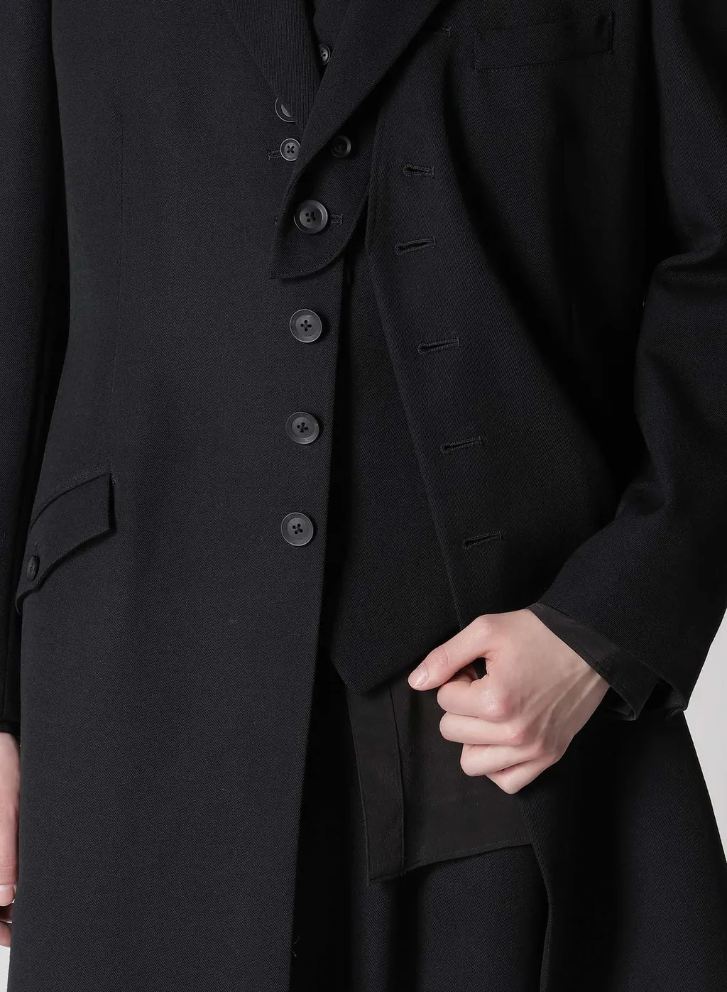 Army Gabardine 3Button Lapel Attachable Jacket