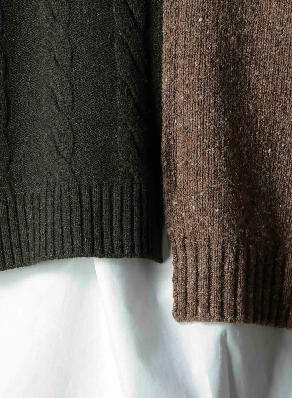 Fine Merino Wool Cable Switch Unbalance Pullover