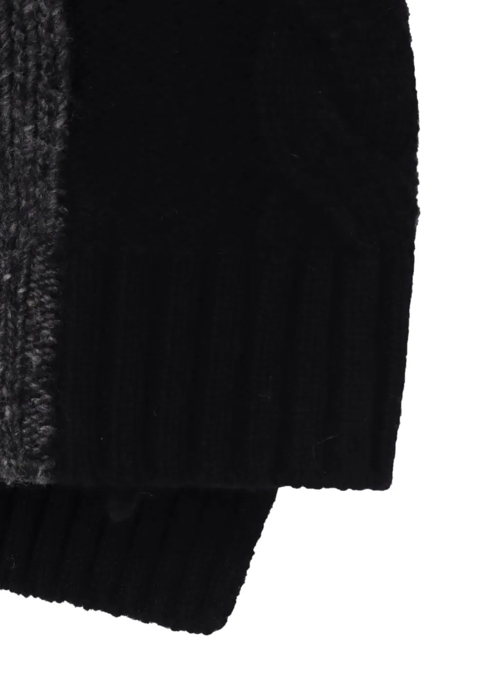 Fine Merino Wool Cable Switch Unbalance Hoodie