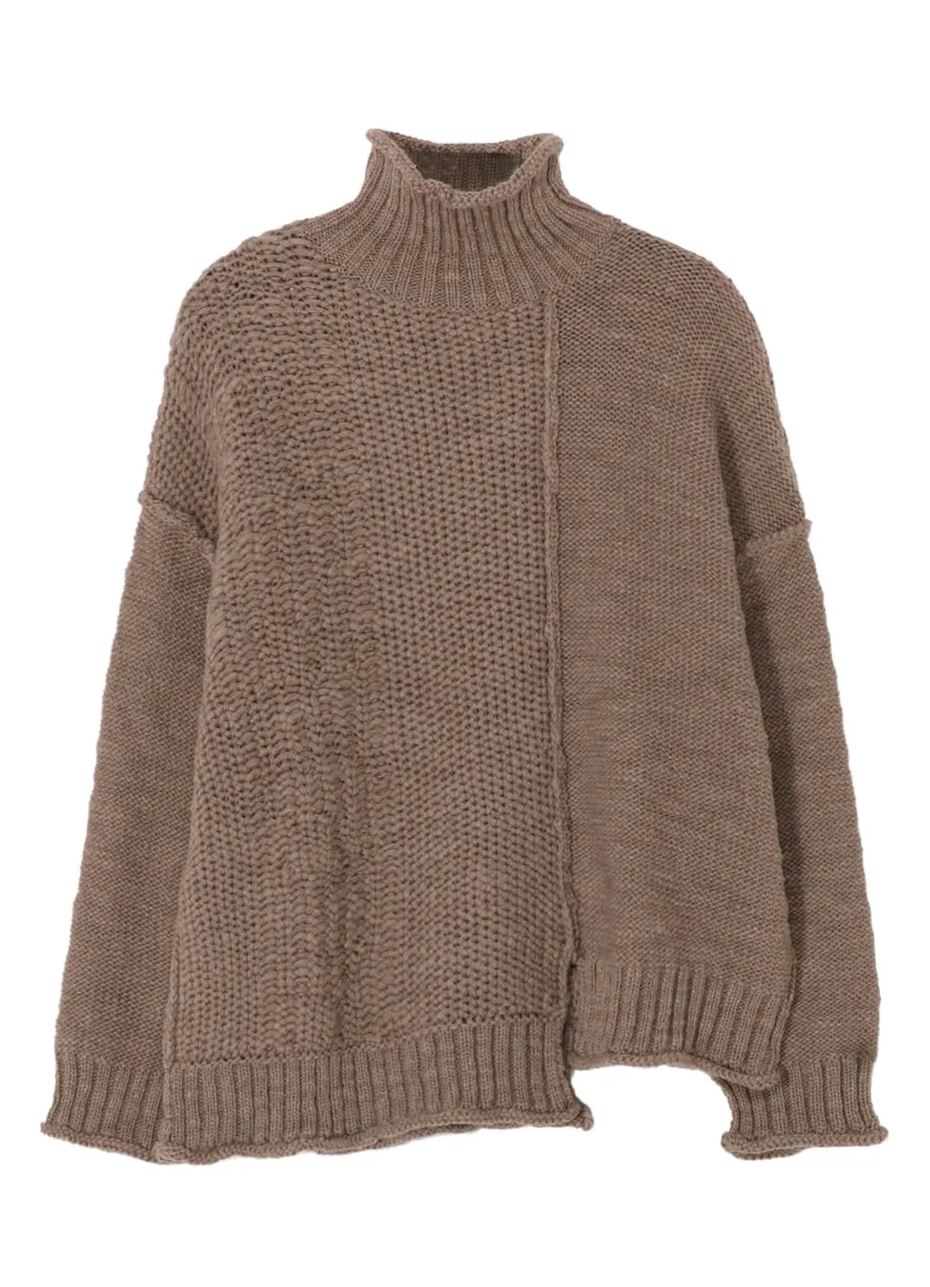 Roving Slub Wool Unbalance Turtleneck