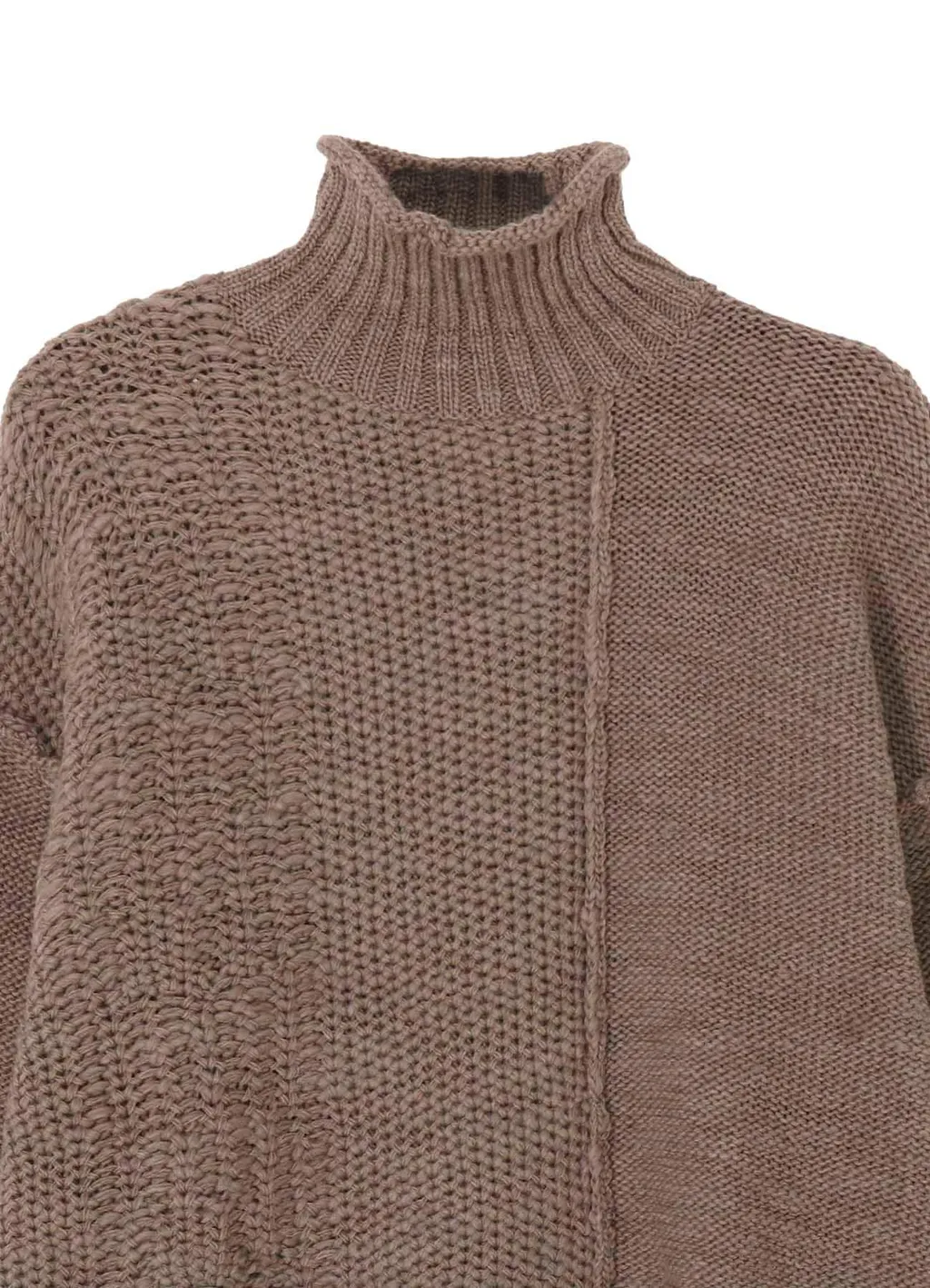 Roving Slub Wool Unbalance Turtleneck