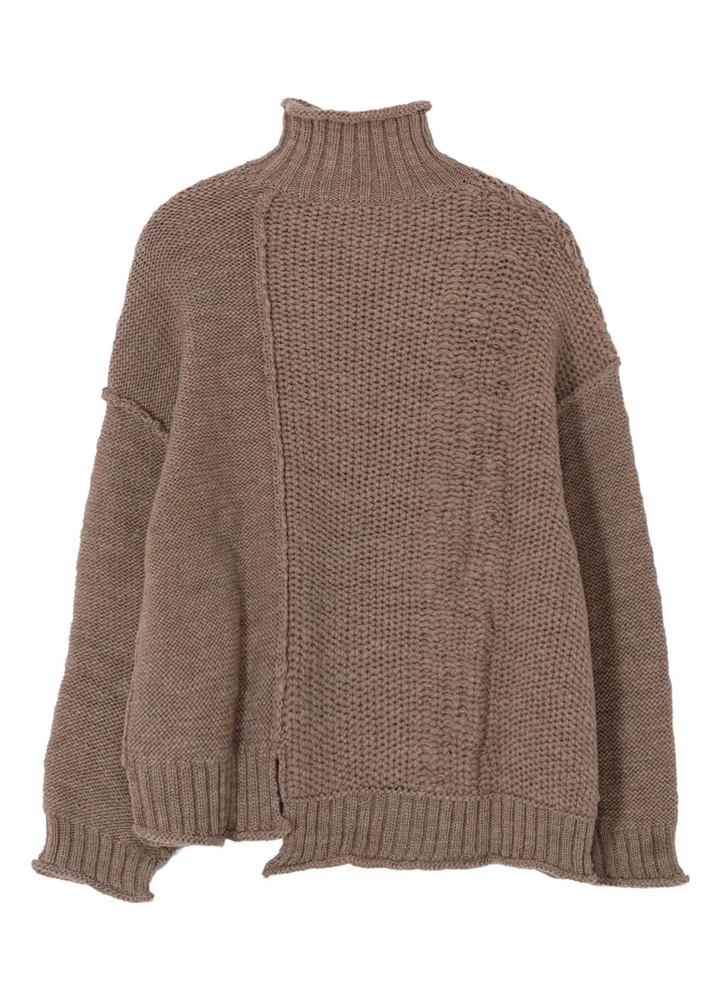 Roving Slub Wool Unbalance Turtleneck