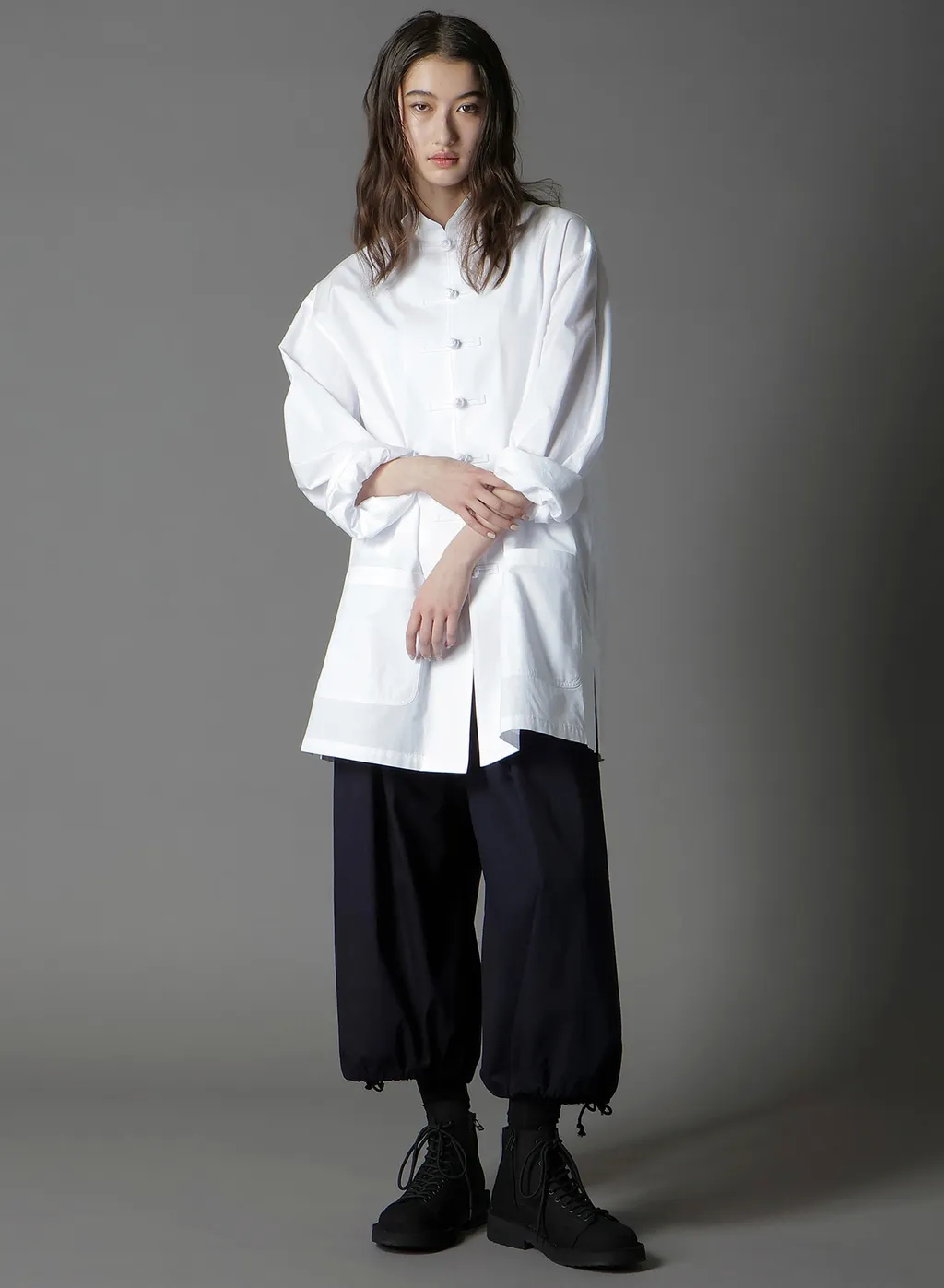 Indigo Dyed Cotton Twill Balloon Pants