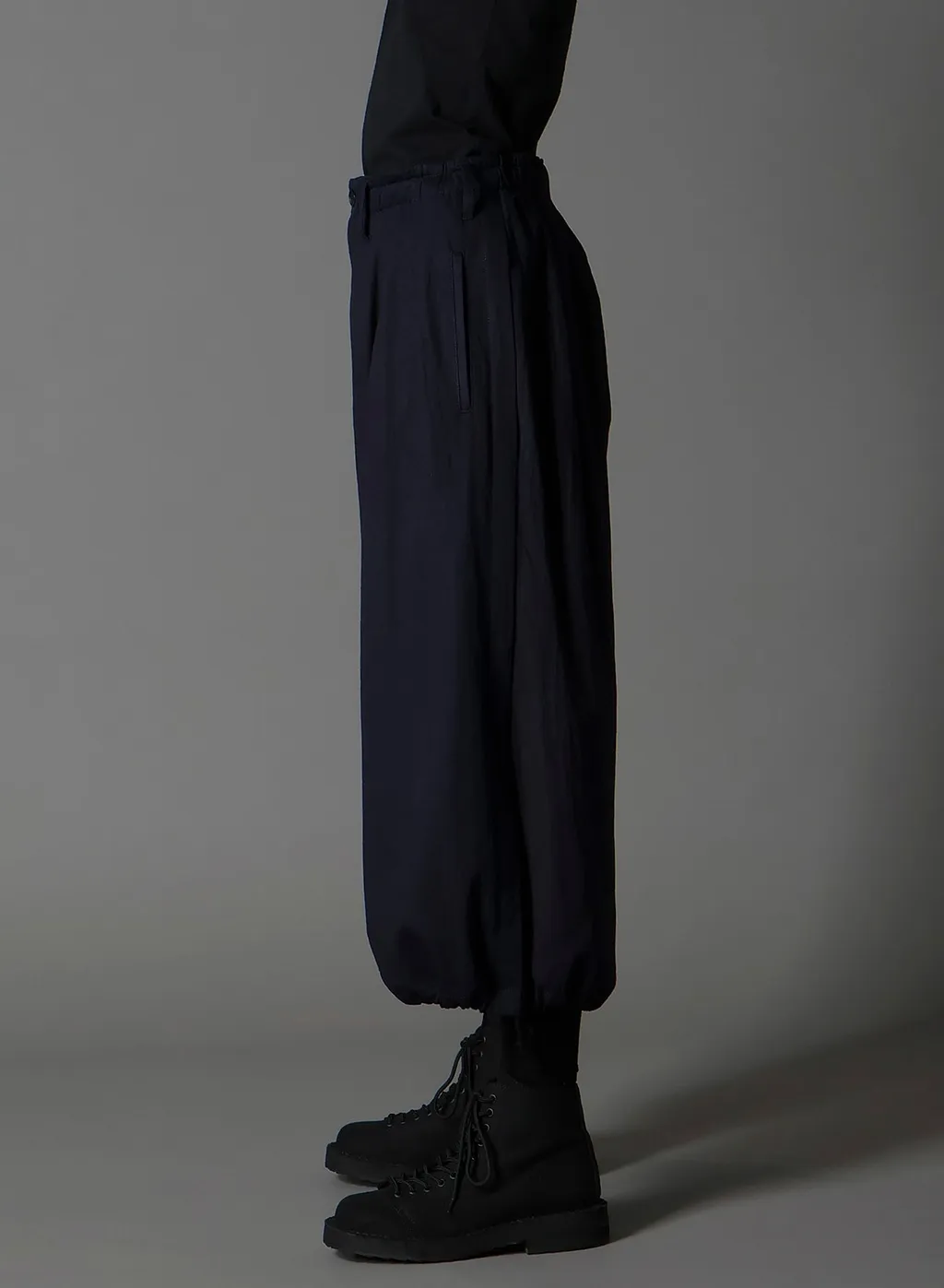 Indigo Dyed Cotton Twill Balloon Pants