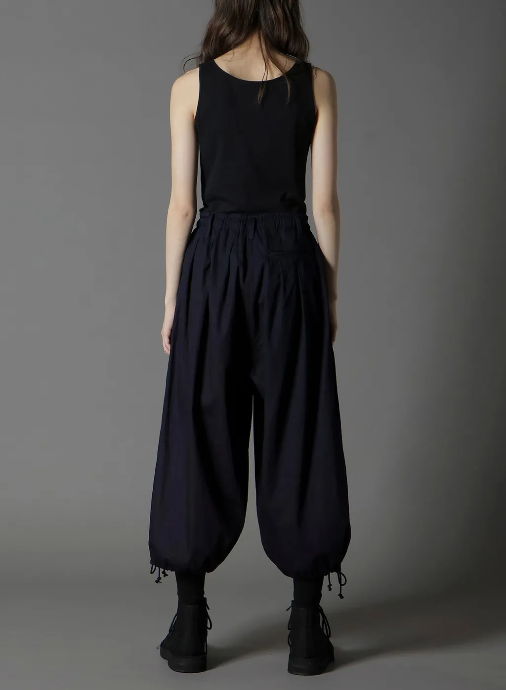 Indigo Dyed Cotton Twill Balloon Pants