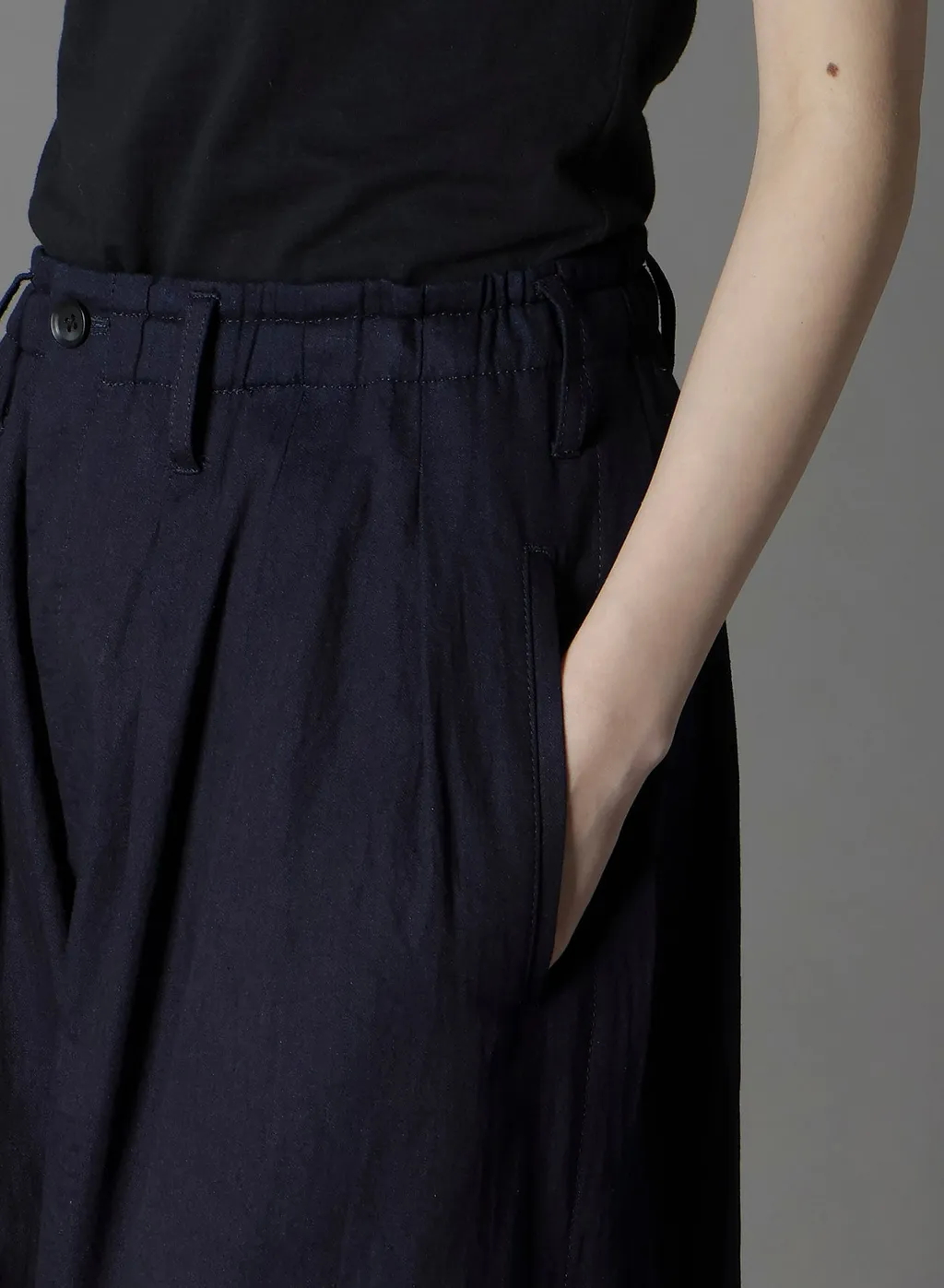 Indigo Dyed Cotton Twill Balloon Pants