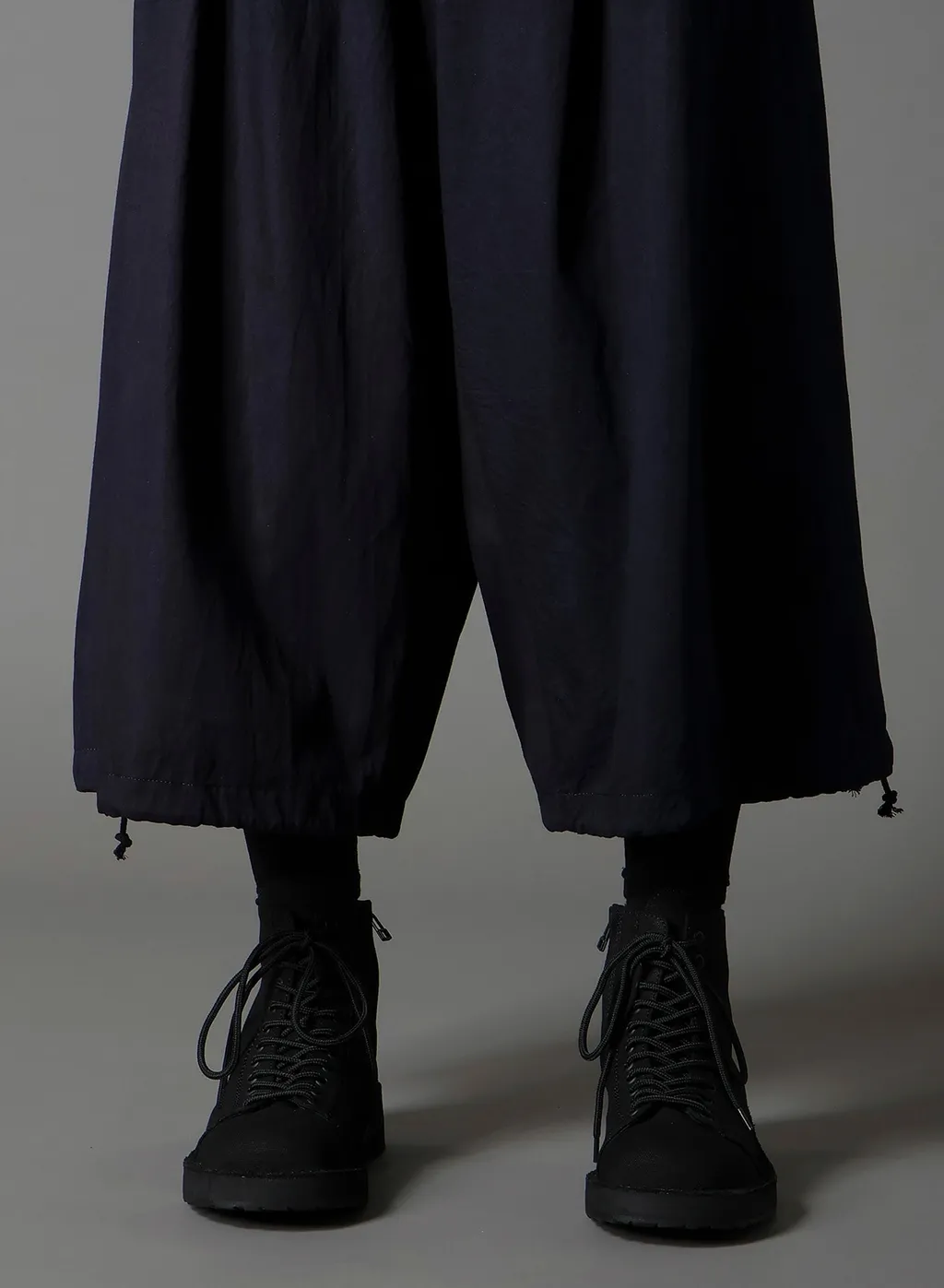 Indigo Dyed Cotton Twill Balloon Pants