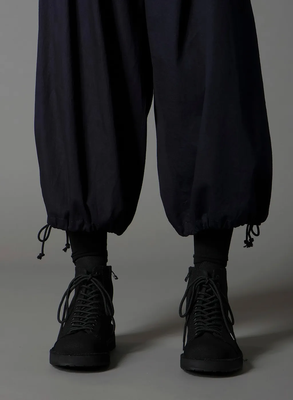 Indigo Dyed Cotton Twill Balloon Pants