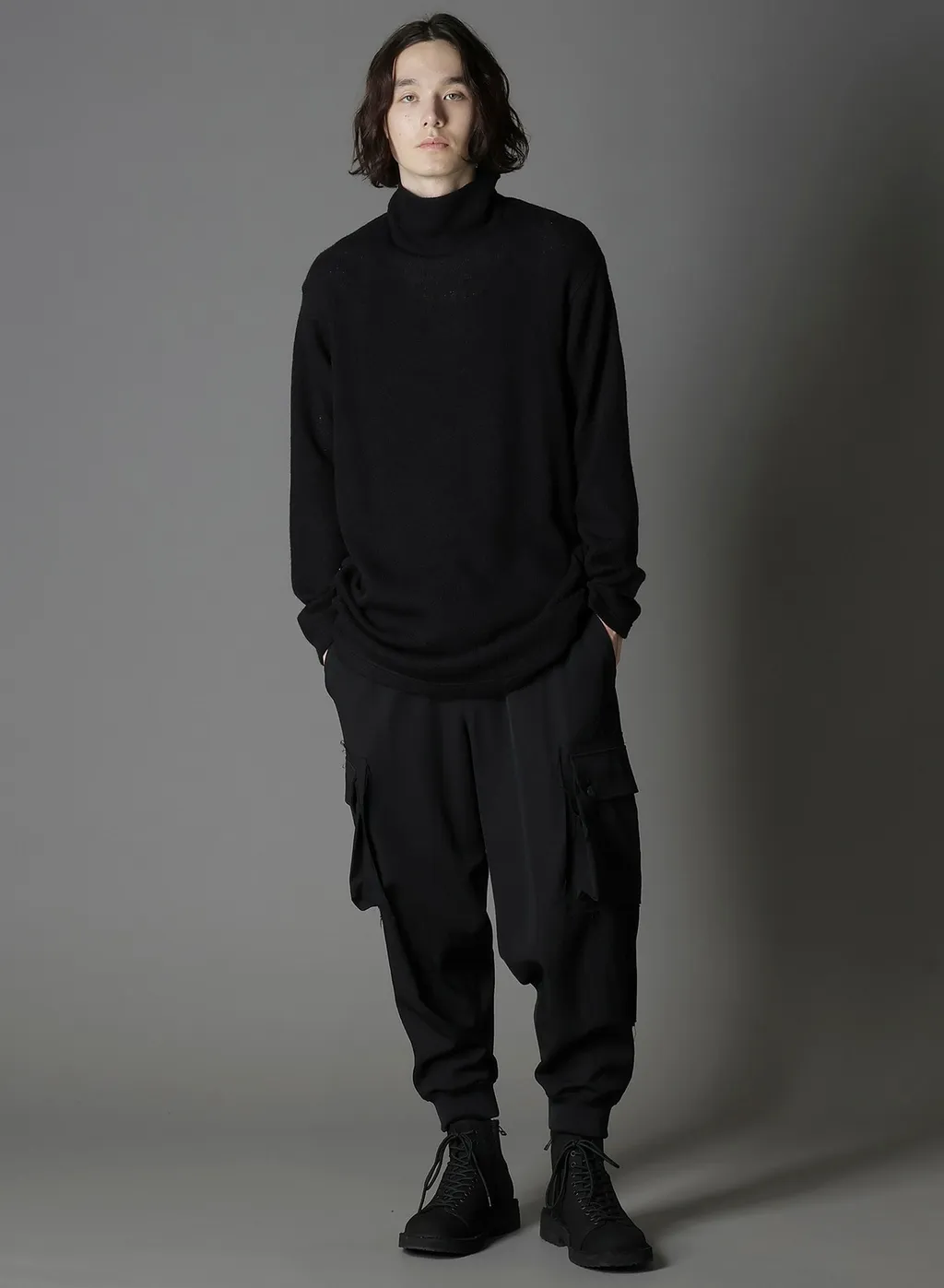 Spider Web Knit Big Turtleneck T-Shirt
