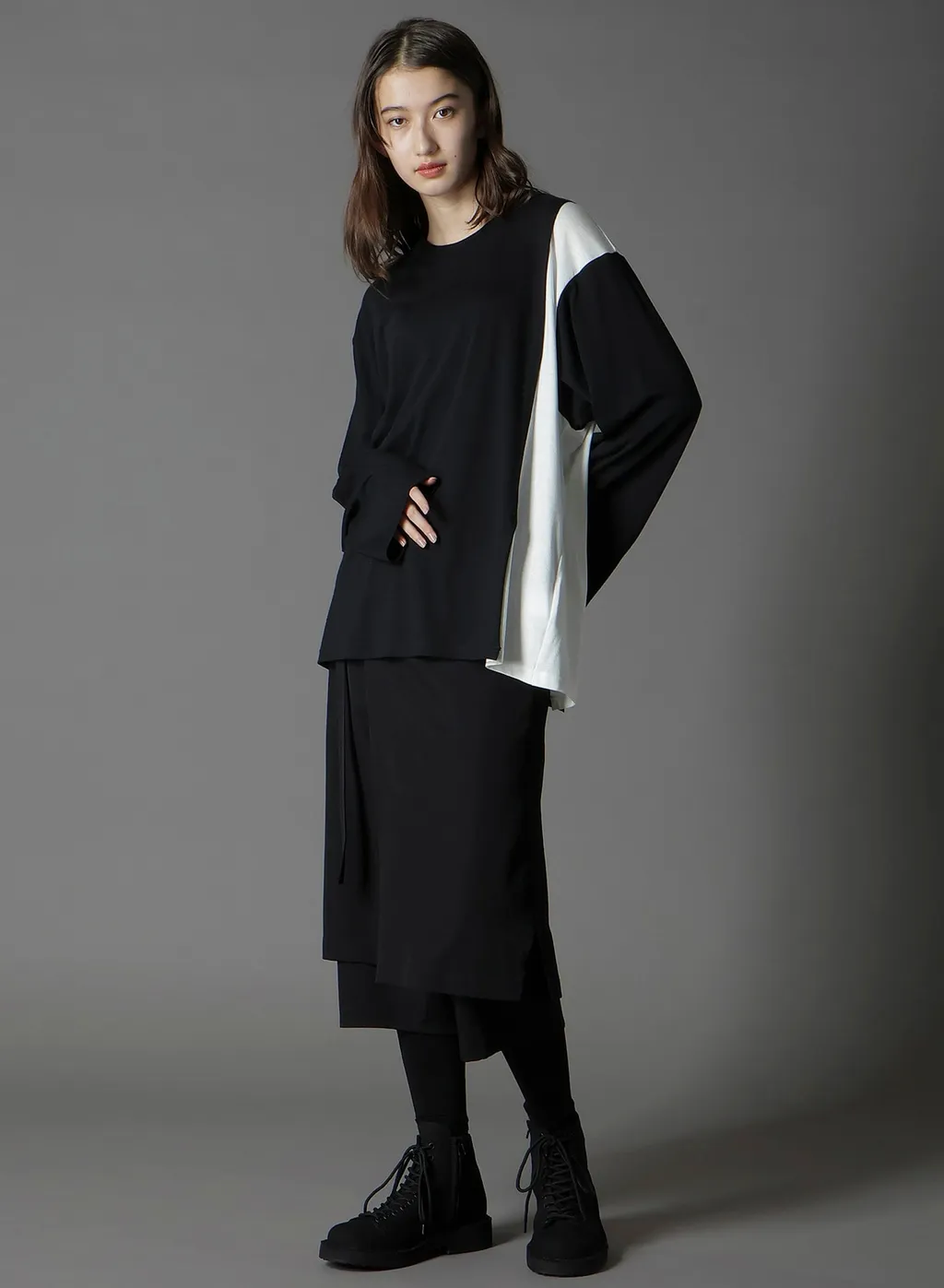 C/Mo Jersey Combination Mix Block Long Sleeved T-Shirt