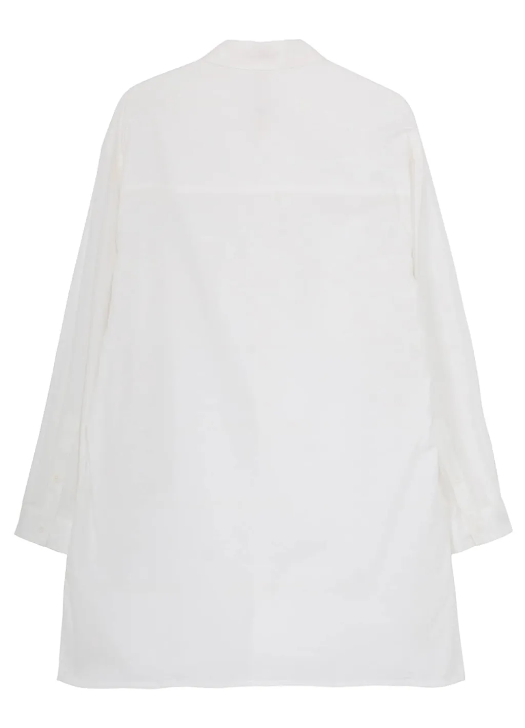 Switching Material Patchwork White Shirt