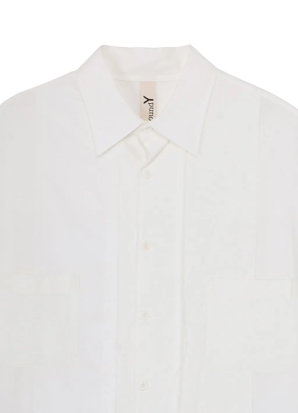 Switching Material Patchwork White Shirt