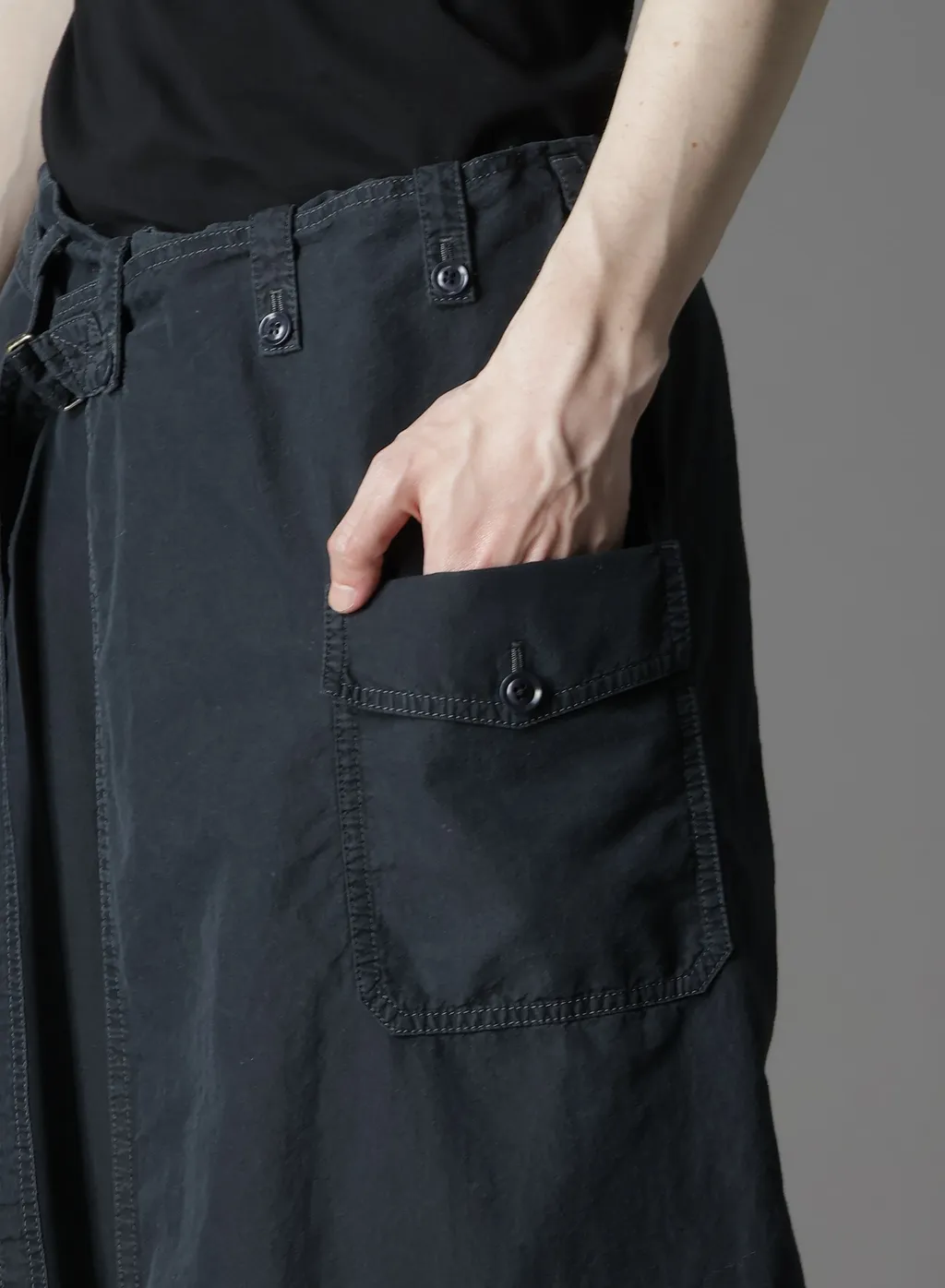 C/Ny Sulfur Dyeing Stone Wash Bio Wrap Skirt Pants