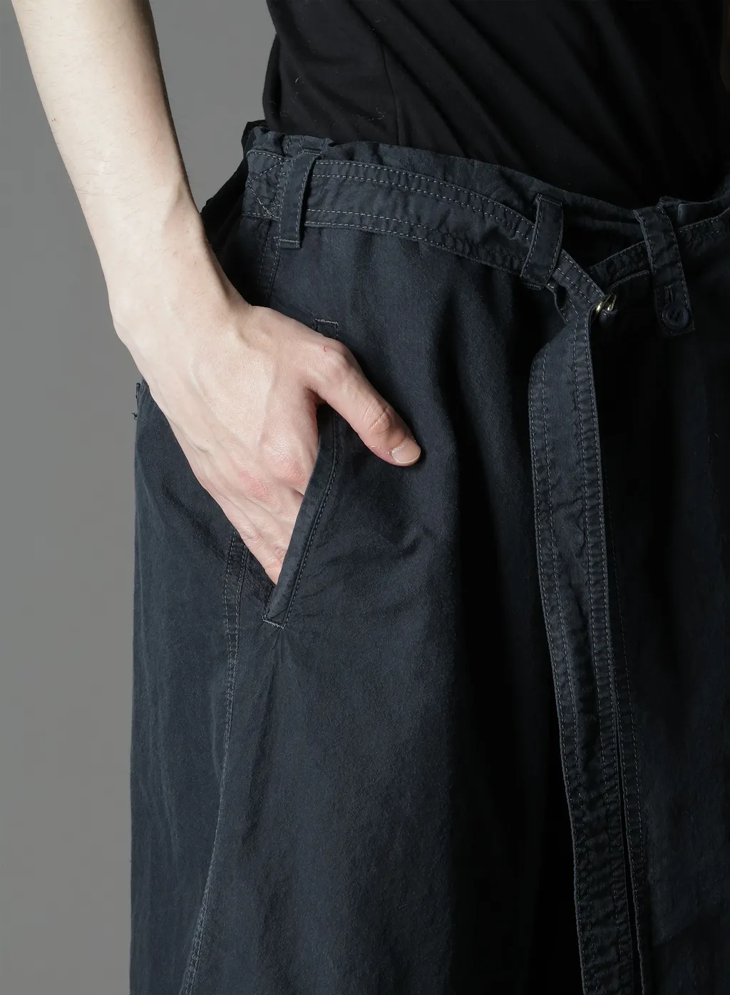 C/Ny Sulfur Dyeing Stone Wash Bio Wrap Skirt Pants