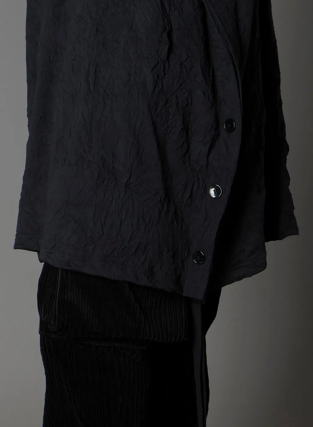Cathc Washer Wrinkle Jersey Side Button Short Sleeved T-Shirt