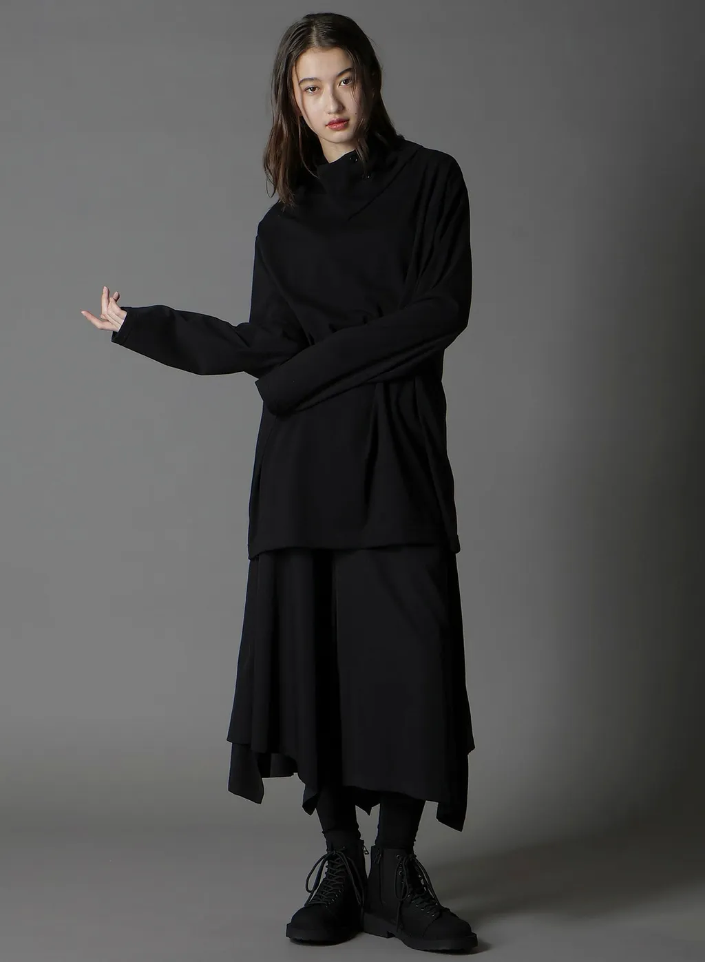 Cotton Jersey Turtleneck Long Sleeved T-Shirt