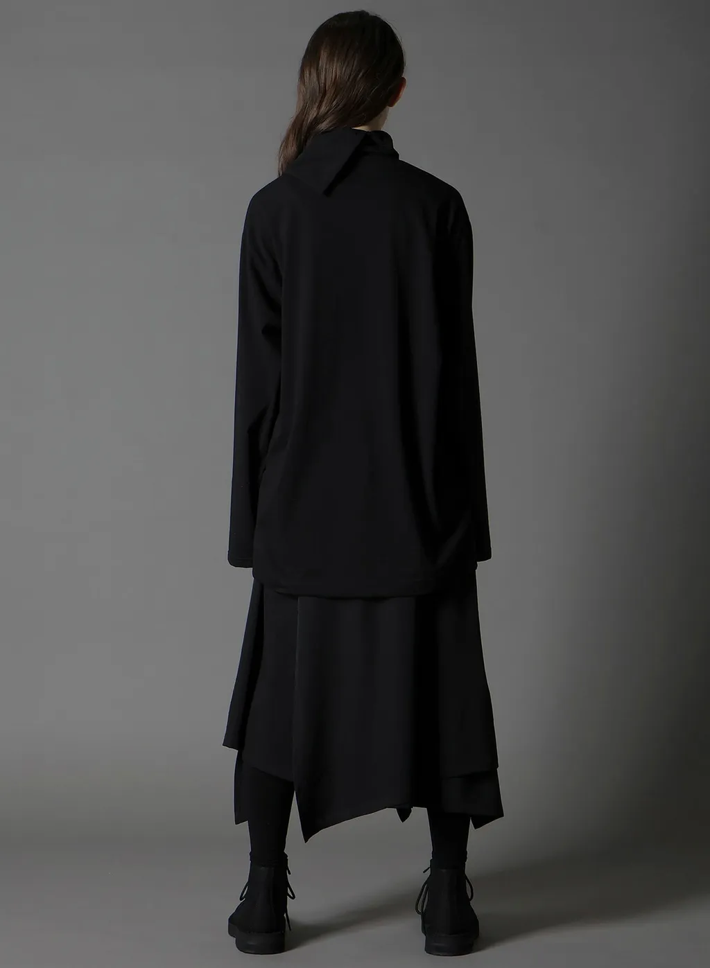 Cotton Jersey Turtleneck Long Sleeved T-Shirt
