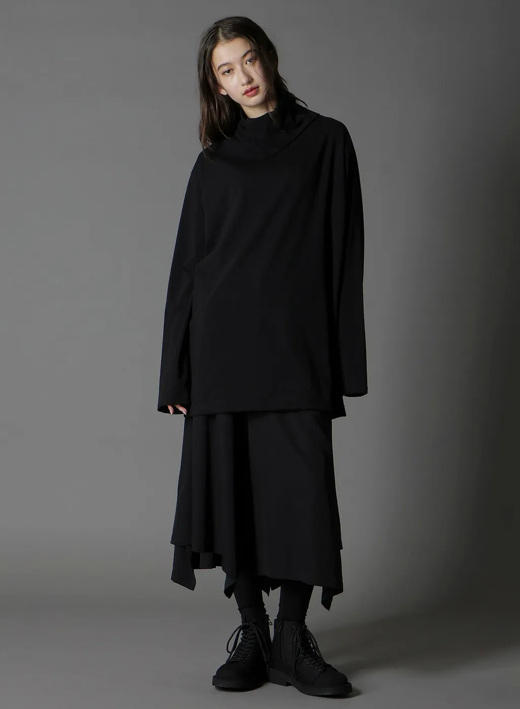 Cotton Jersey Turtleneck Long Sleeved T-Shirt