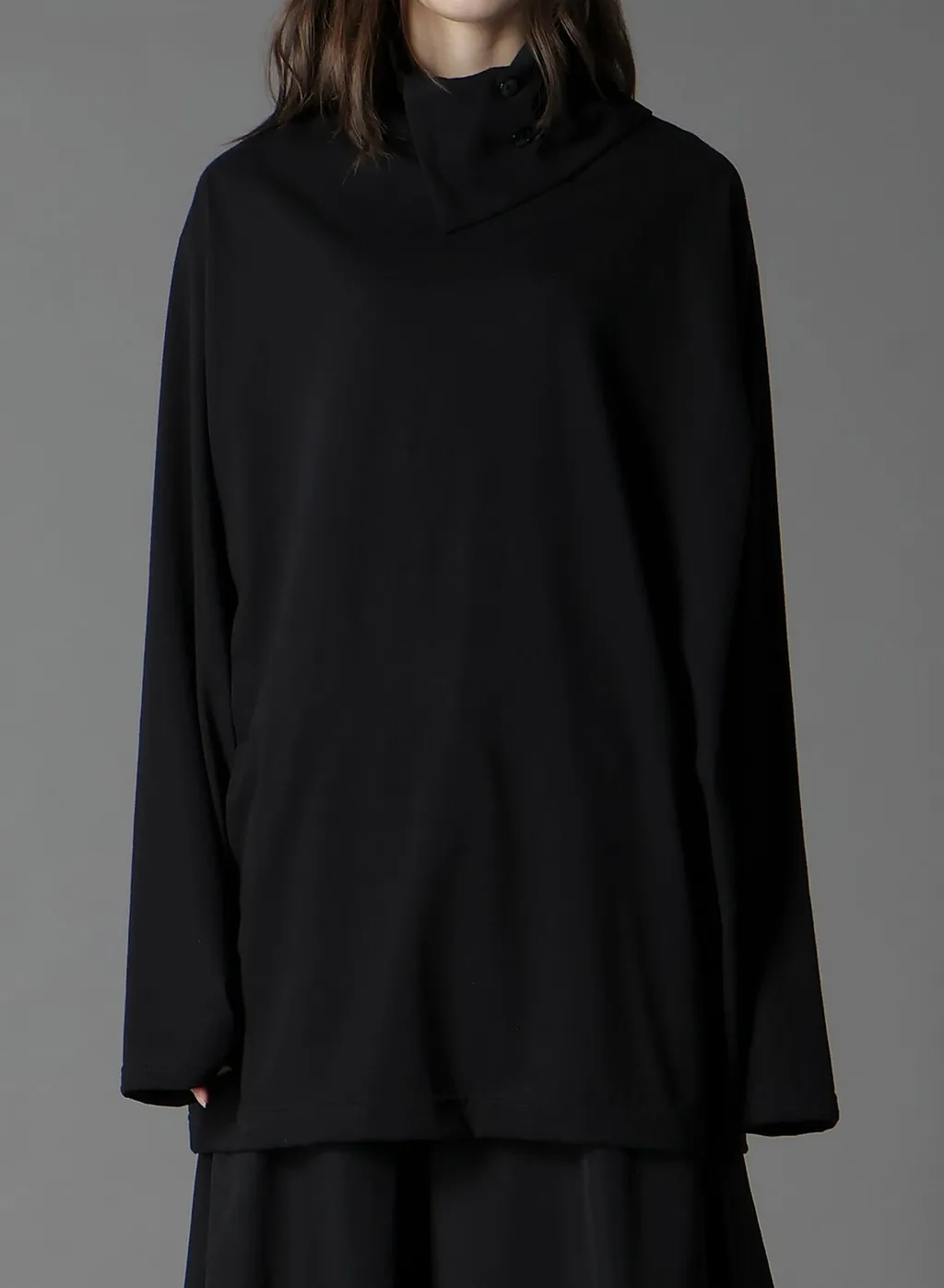 Cotton Jersey Turtleneck Long Sleeved T-Shirt