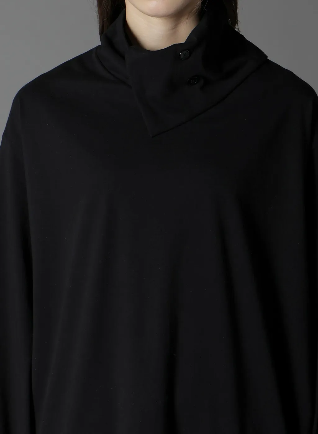 Cotton Jersey Turtleneck Long Sleeved T-Shirt