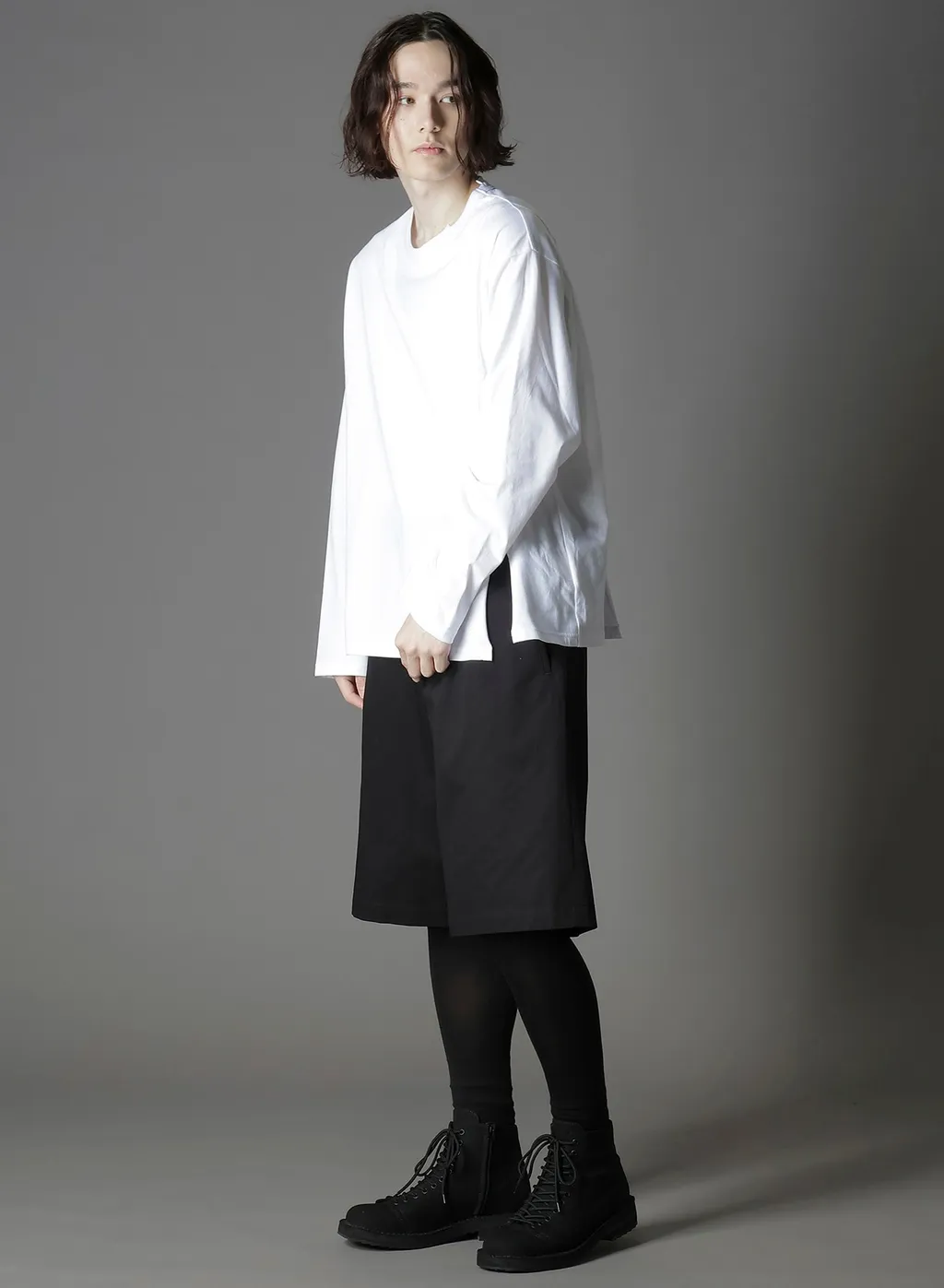 Cotton Jersey Mix Block Long Sleeved T-Shirt