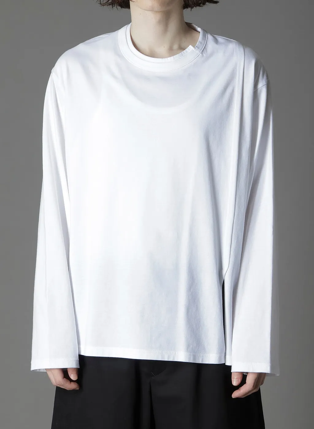 Cotton Jersey Mix Block Long Sleeved T-Shirt