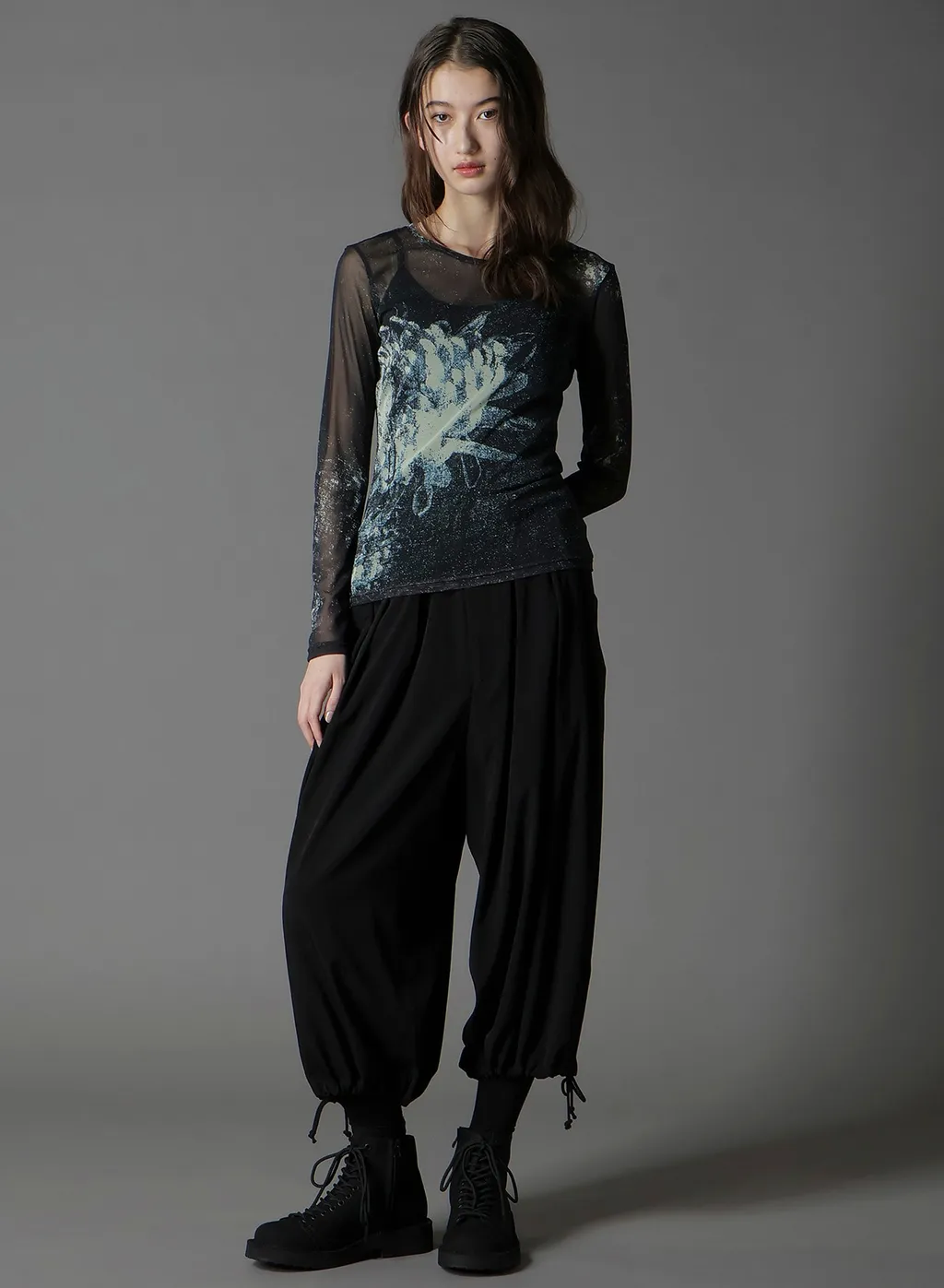 Soft Tulle Floral Pattern Round Neck Tulle