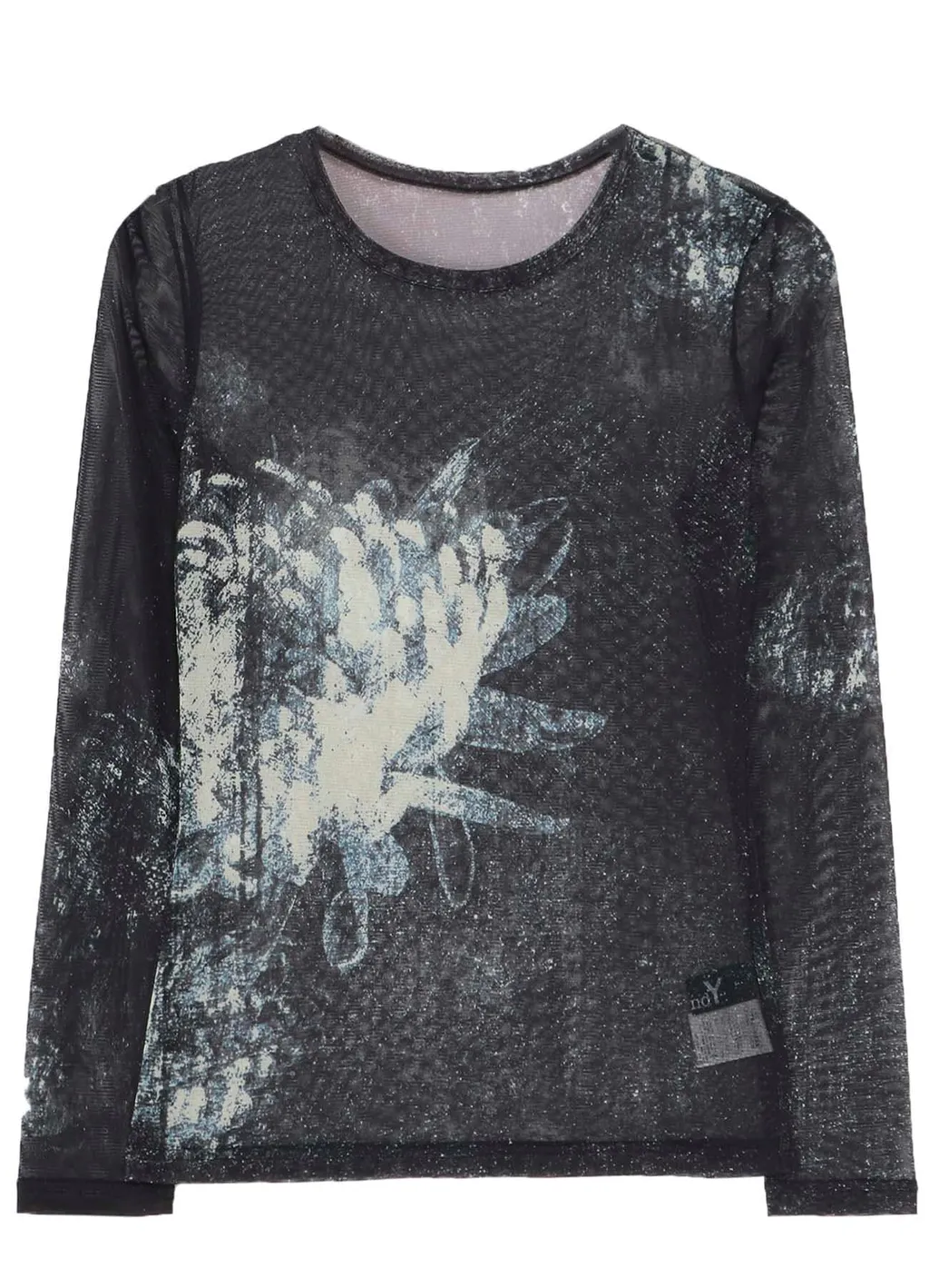 Soft Tulle Floral Pattern Round Neck Tulle