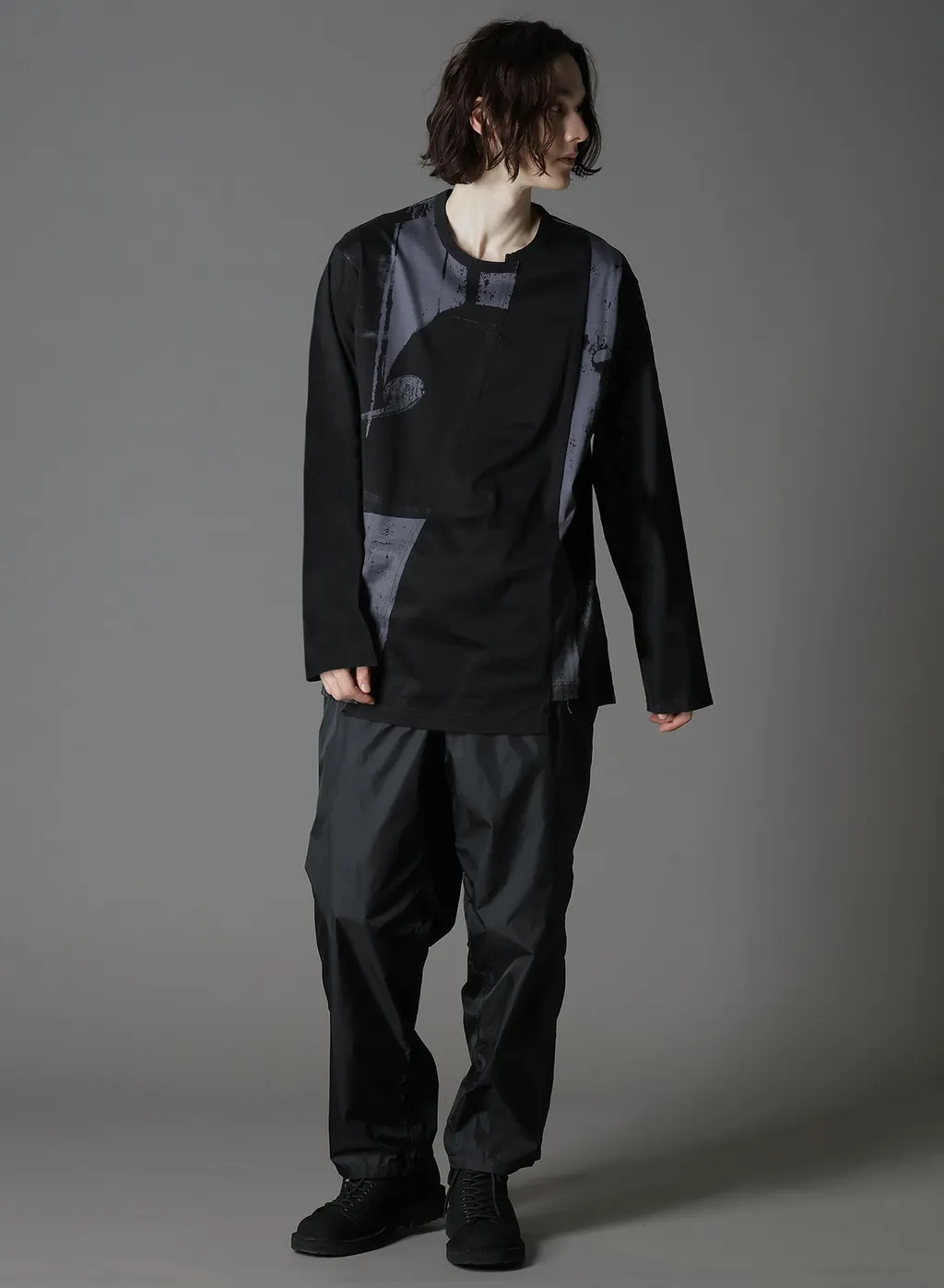 Silkette Jersey Number Pattern Tsujikiri Long Sleeved T-Shirt