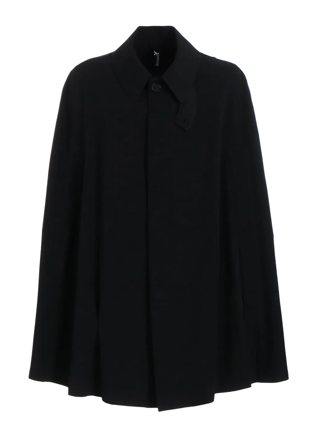 Wool Gabardine Collared Cloak