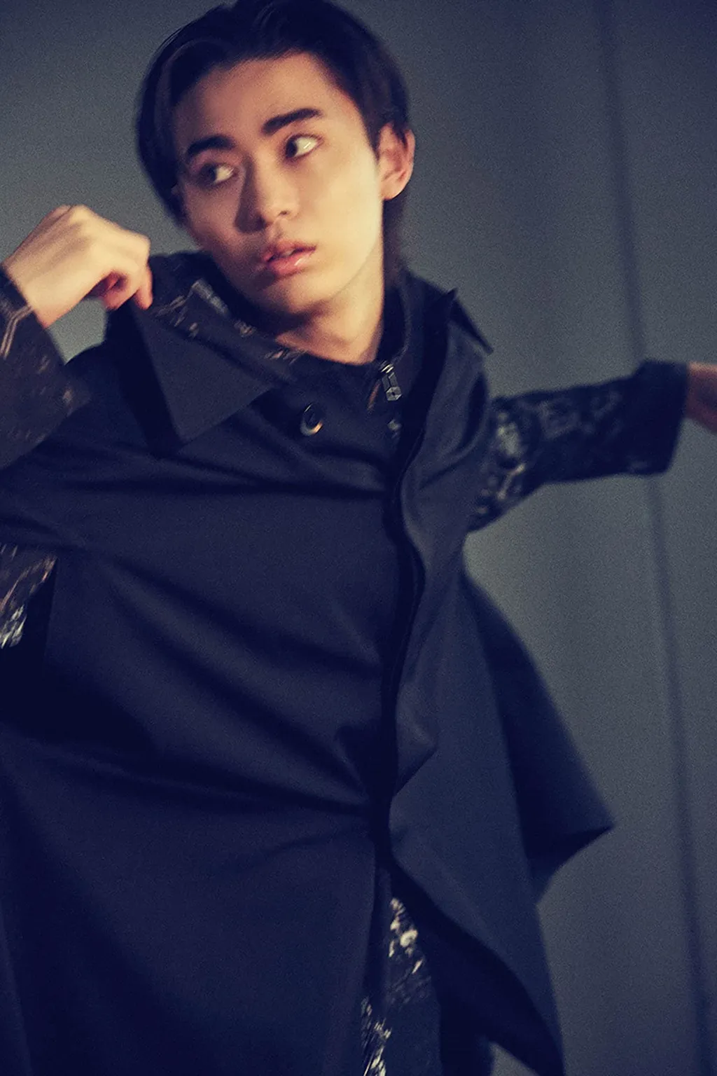 Wool Gabardine Collared Cloak