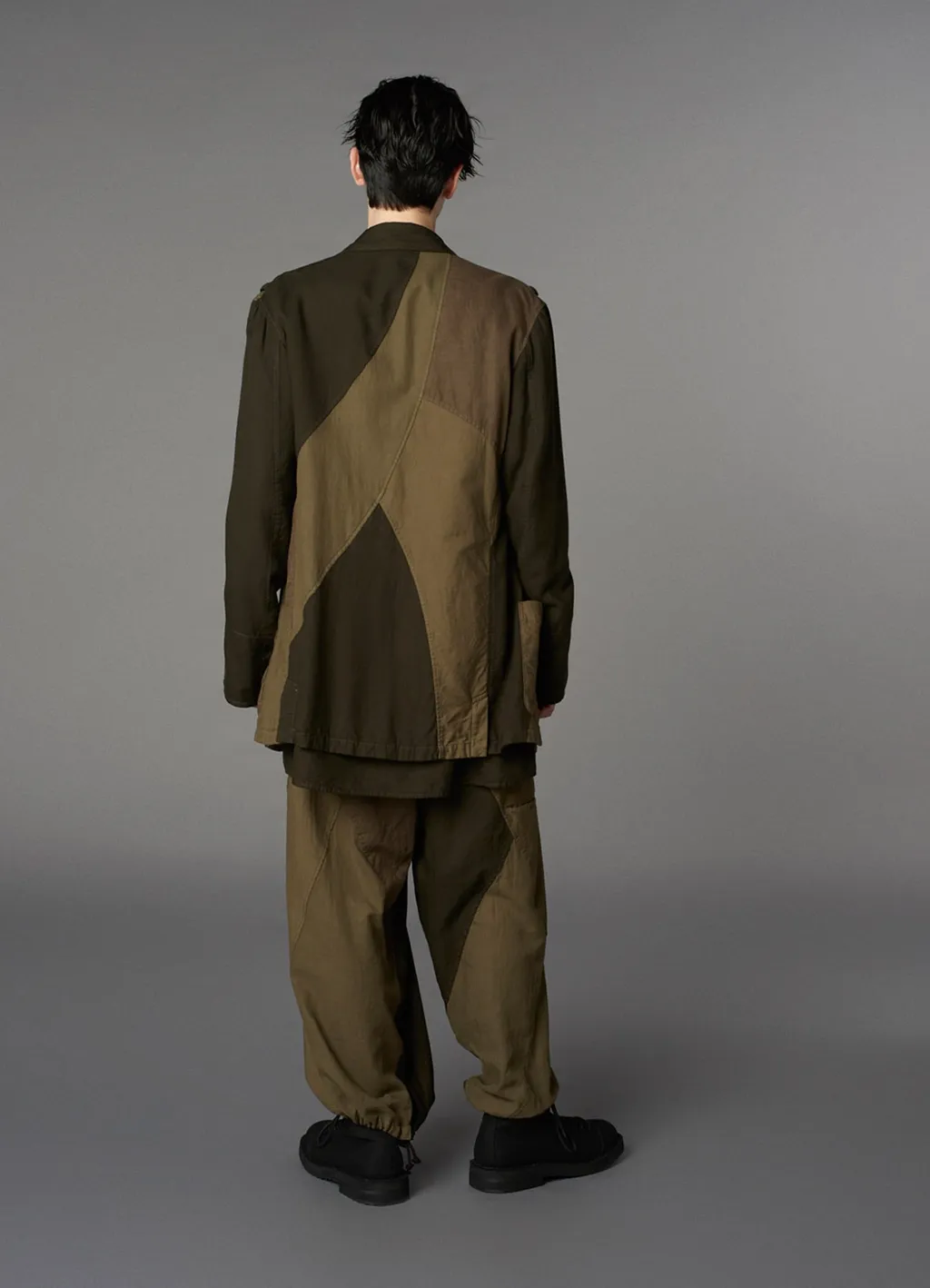 Cubism Patchwork Product Dyed Switching Zip Jacket