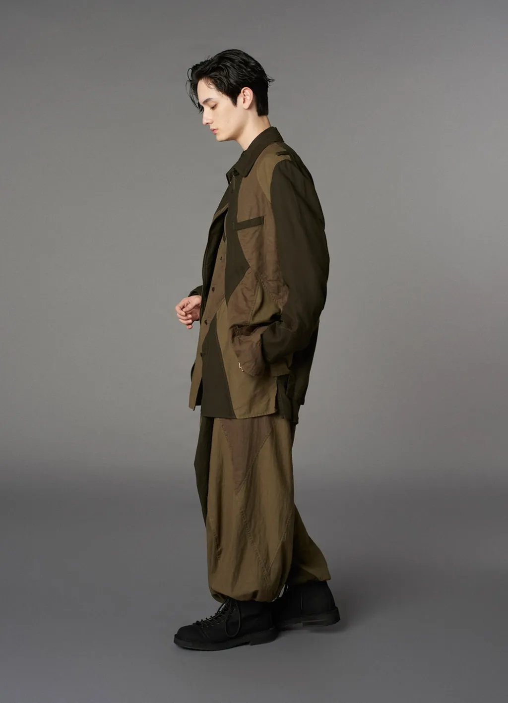 Cubism Patchwork Product Dyed Switching Zip Jacket