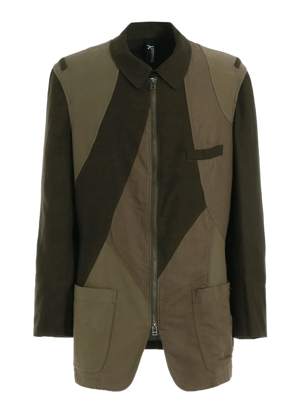 Cubism Patchwork Product Dyed Switching Zip Jacket