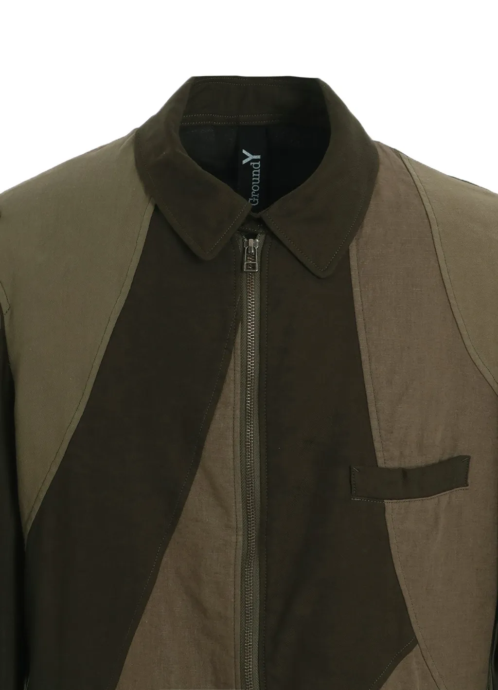 Cubism Patchwork Product Dyed Switching Zip Jacket