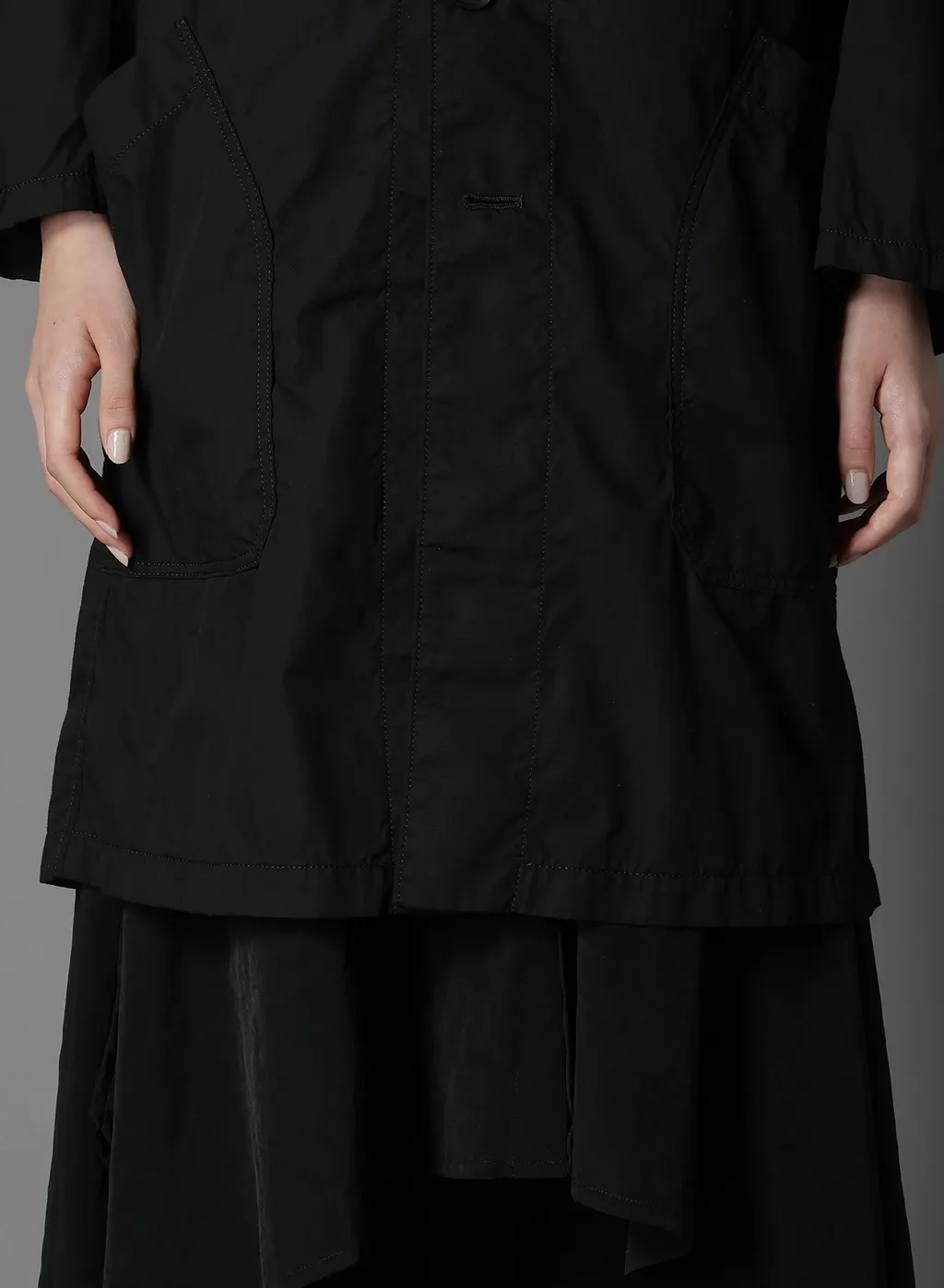 Cotton Broad + Cupra Stripe Stripe Switching Long Jacket