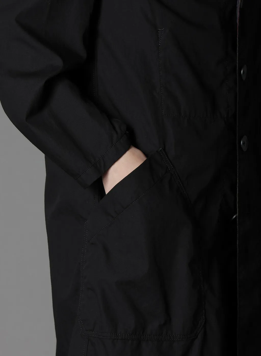 Cotton Broad + Cupra Stripe Stripe Switching Long Jacket
