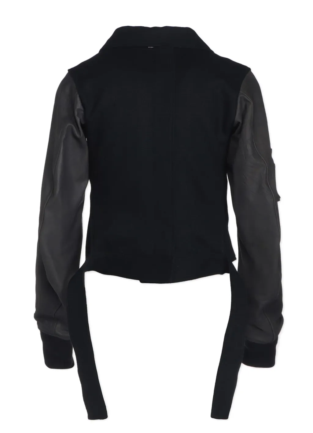 Flannel+Double Face Goat Leather Short Jacket Back Extra Material