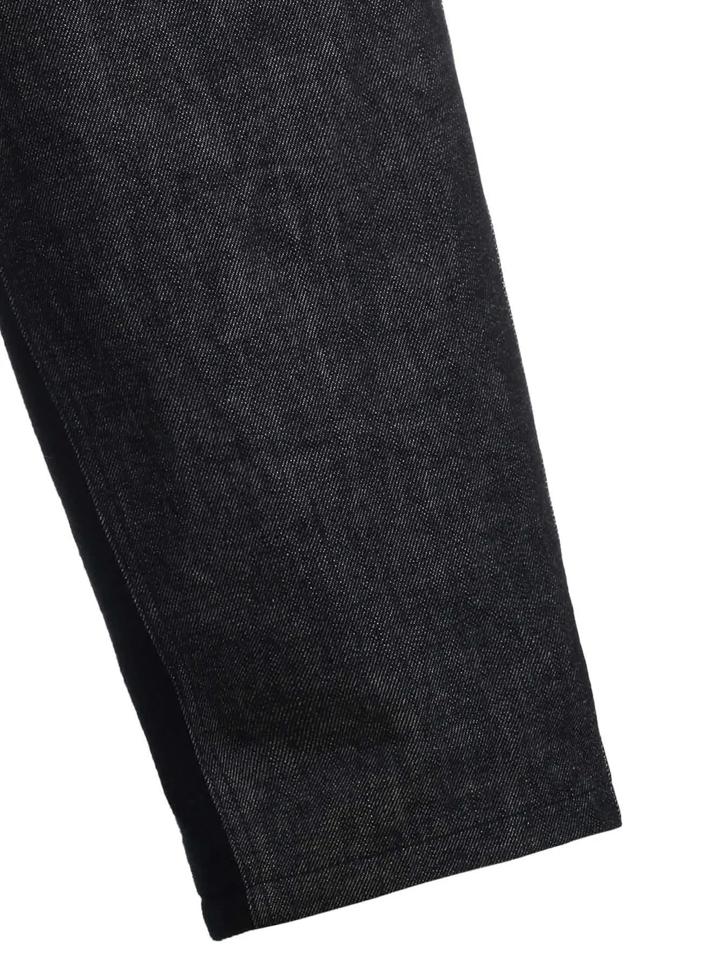 Black Denim +Wool Jersey Rib Waist String Pants