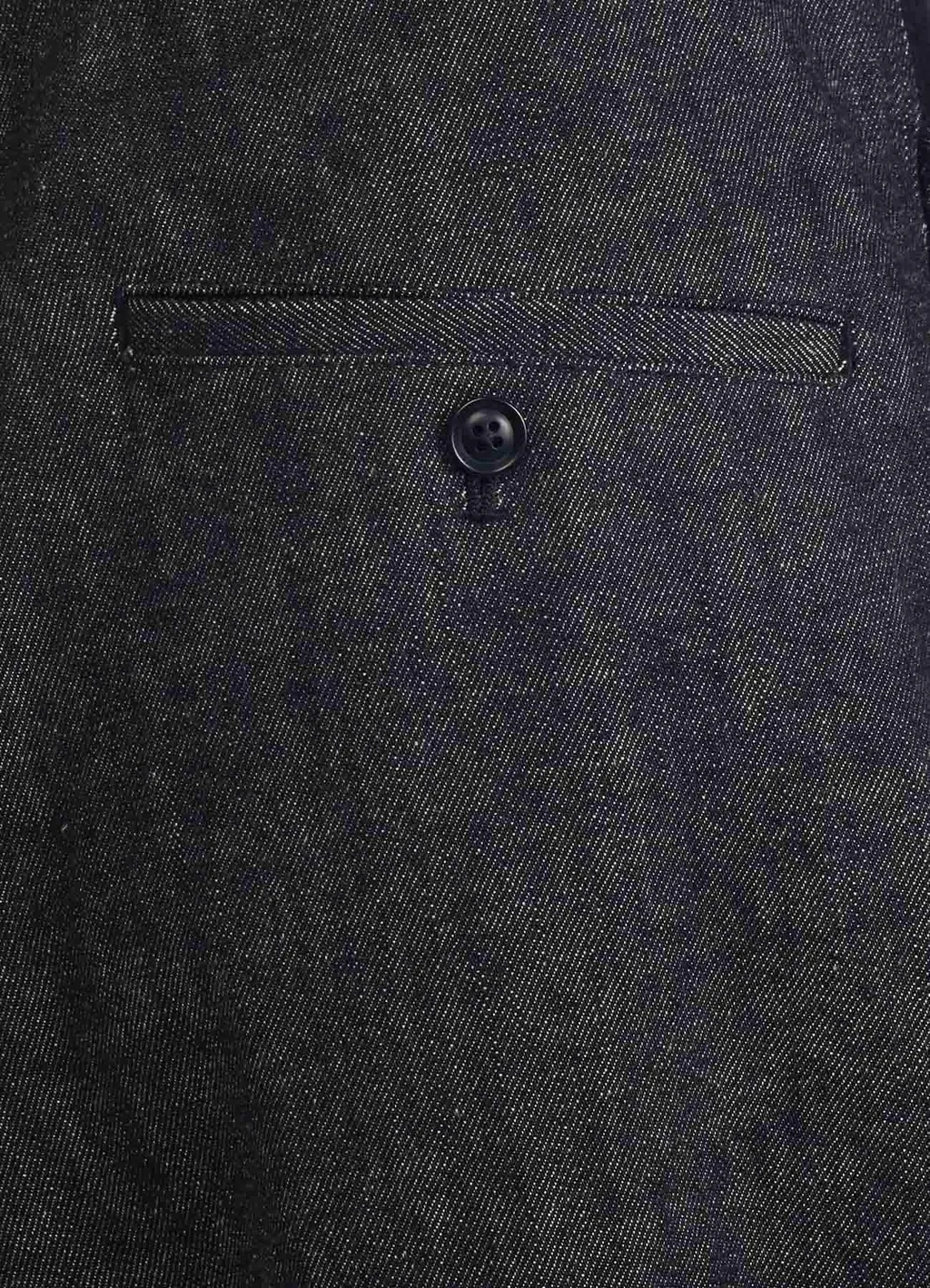 Black Denim +Wool Jersey Rib Waist String Pants