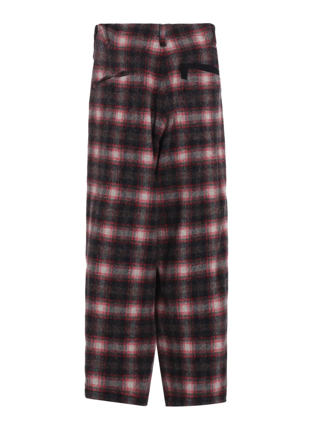 Checked Shaggy Wool Zipper Pocket Pants